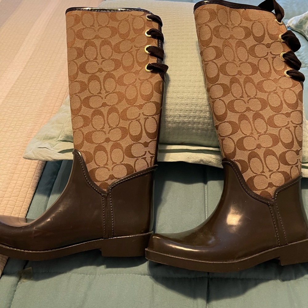 Coach boots, worn one time, they look brand new!